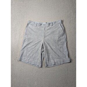 Nike Golf Tour Performance Shorts Mens 36 Gray Windowpane Pattern Check Grid